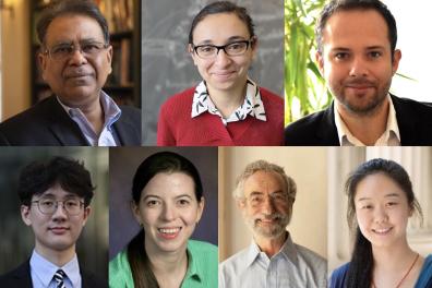 Recent American Physical Society honorees include (top row, l-r) MIT professors Arup Chakraborty, Lina Necib, and Ronald…