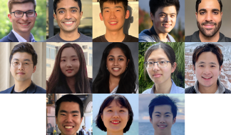 Top row, from left to right: Adam Gierlach, Vivek Gopalakrishnan, Hao He, Chengyi Long, and Omar Mohd. Middle row, from left…