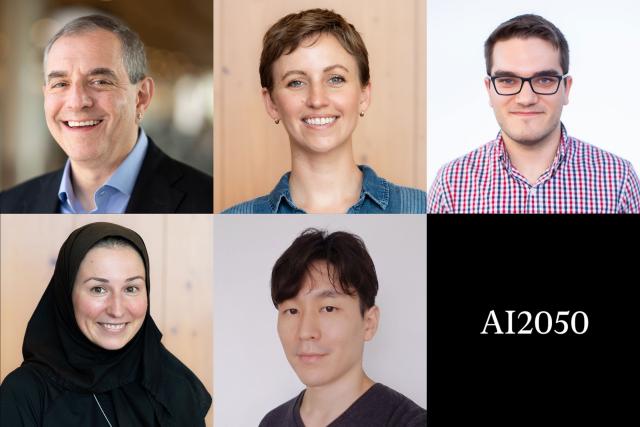 Top, l-r: David Autor, Sara Beery, Gabriele Farina, Sara Beery. Bottom, l-r: Marzyeh Ghassemi and Yoon Kim.