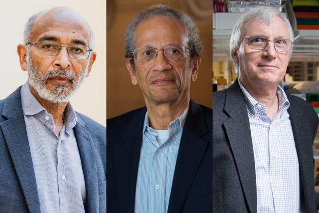 Emery Brown; Daniel Hastings SM ’78, PhD ’80; and Douglas Lauffenburger (left to right) have been awarded MIT’s highest…