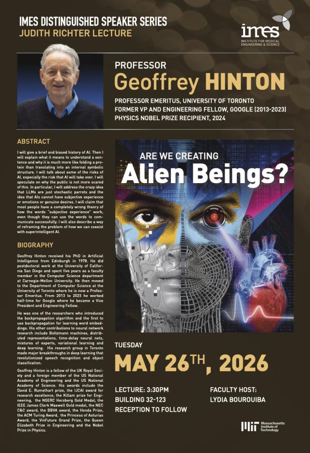 Geoffrey Hinton Lecture Poster: Are We Creating Alien Beings?