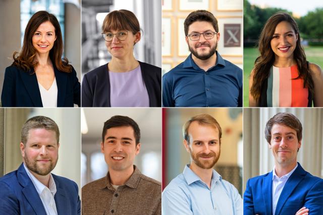 Top row, left to right: Masha Folk, Sophia Henneberg, Omar Khattab, and Tania Lopez Silva. Bottom row, left to right: Ethan…